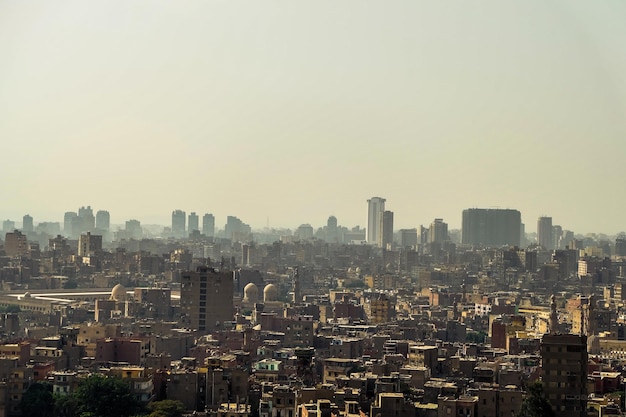 Cairo EgyptOktober 2018 Skyline bekeken vorm Citadel Salah al Din in de hoofdstad van Caïro E