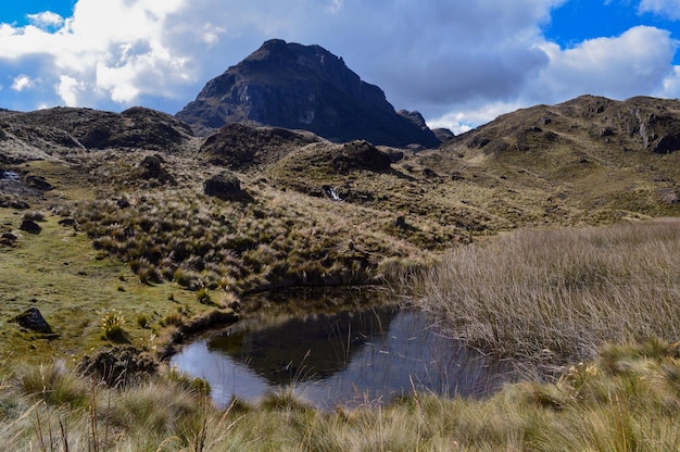 Cajas National Park Cuenca 에콰도르 안데스 산맥의 자연 경관