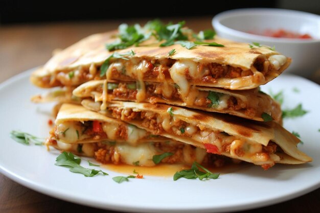 Photo cajun crawfish quesadillas with remoulade sauce