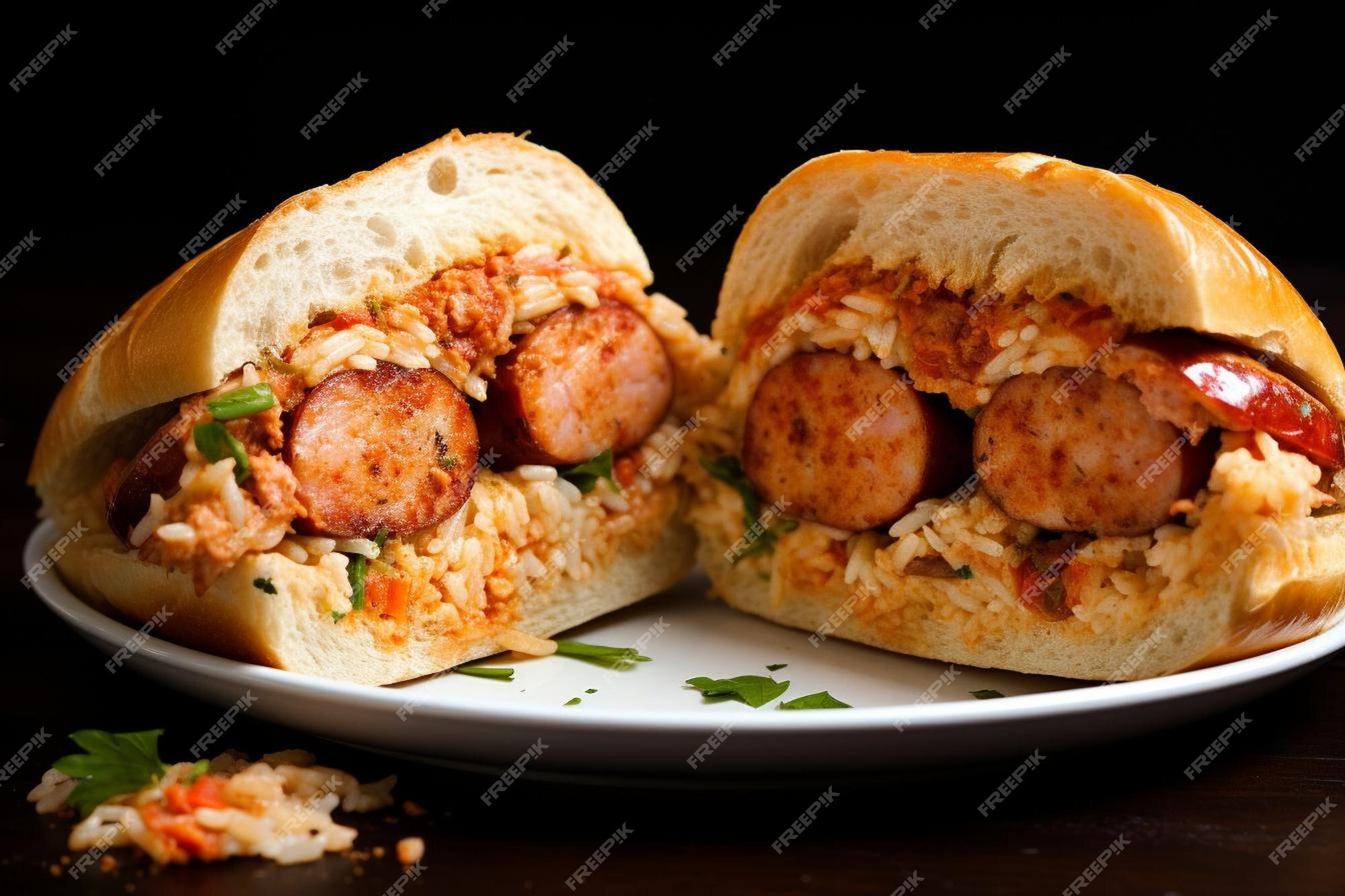 Premium Photo | Cajun Shrimp and Andouille Sausage Jambalaya Sliders