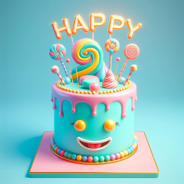 Photo cake 3d render artificial intelligence