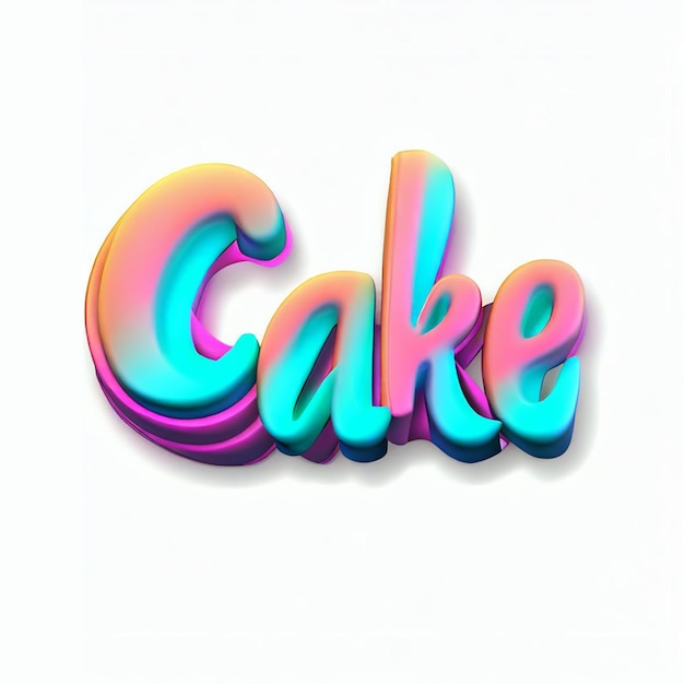 Cake 3d text effect