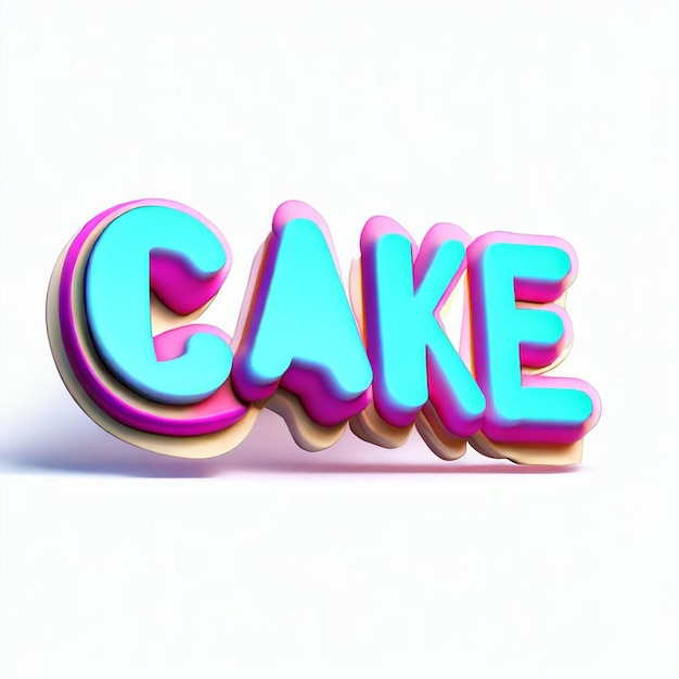 Photo cake 3d text effect