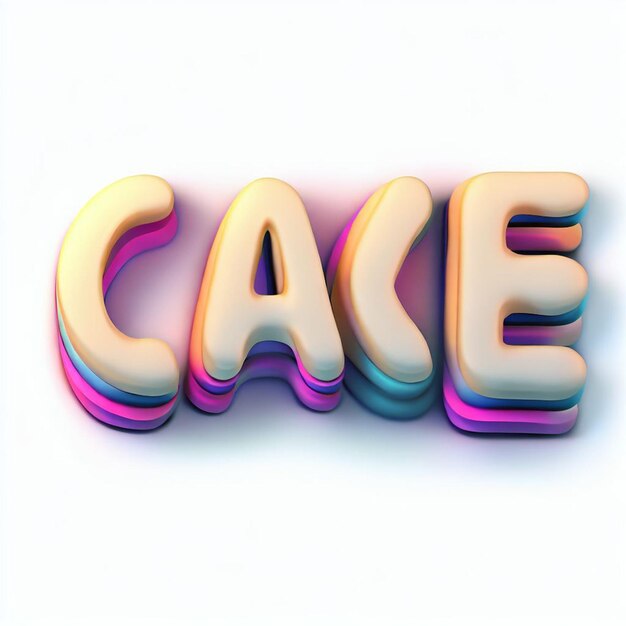 Cake 3d text effect