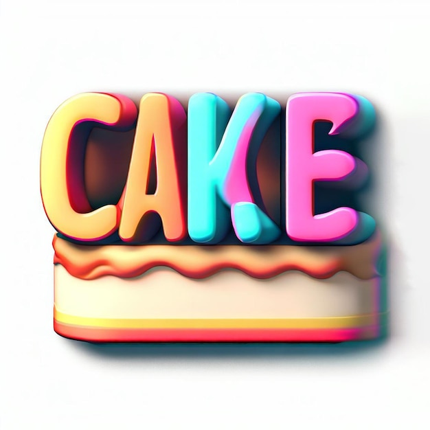 Photo cake 3d text effect