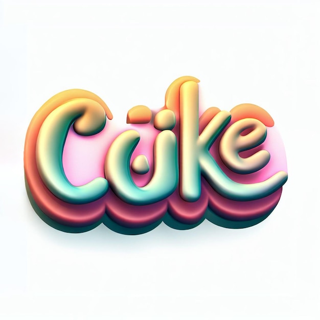 Photo cake 3d text effect