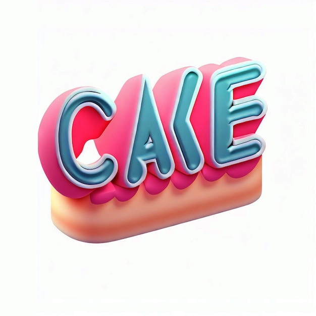 Cake 3d text effect