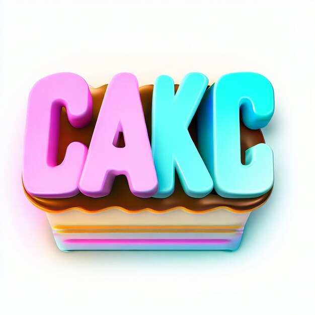 Photo cake 3d text effect