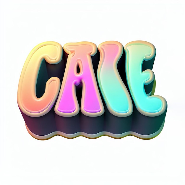 Photo cake 3d text effect