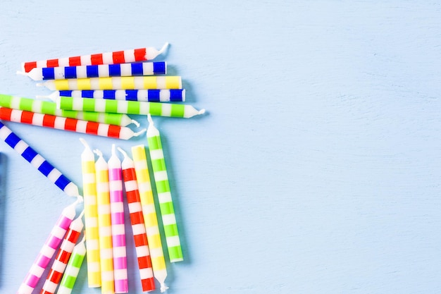 Cake candles for kids Birthday Party in primary colors.