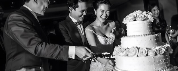 Cake cutting the ceremonial slice