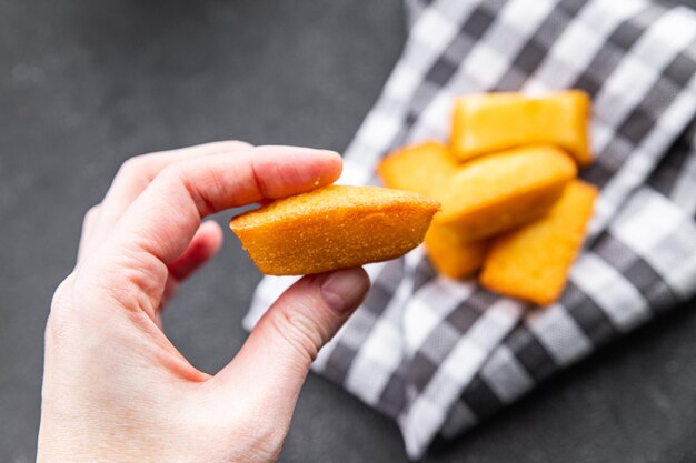 cake financier almond taste sweet dessert biscuit cake healthy meal food snack on the table