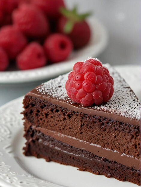 Foto la torta è umida e scura e la glassa è liscia e cremosa