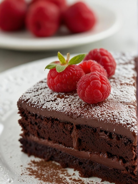 Foto la torta è umida e scura e la glassa è liscia e cremosa