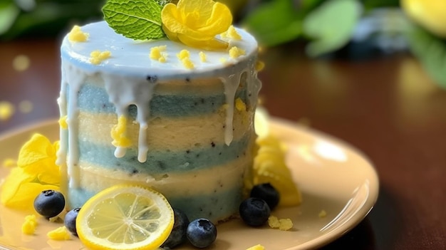 Cake lemon hd 8k wallpaper stock photographic image