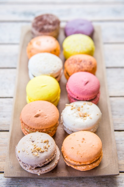 Photo cake macaroons of different colors