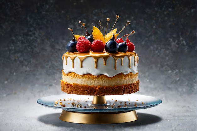 Торт многоцветный абстрактный фон крупный план вкусного торта пространство для текста
