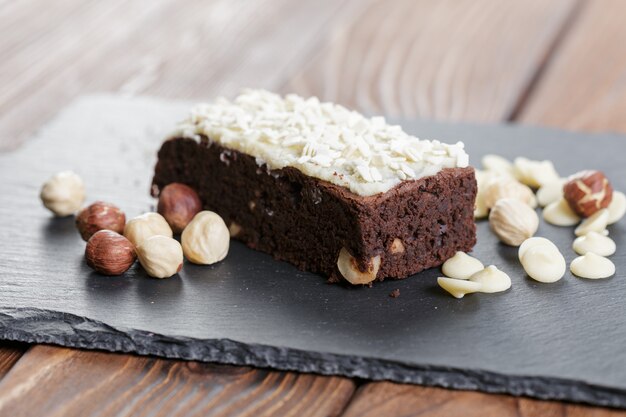 Cake on old wood table