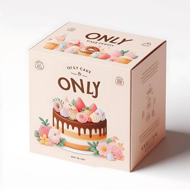 Photo cake packaging just mockup