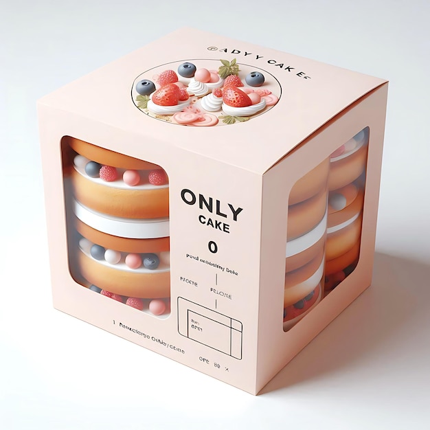 Photo cake packaging just mockup