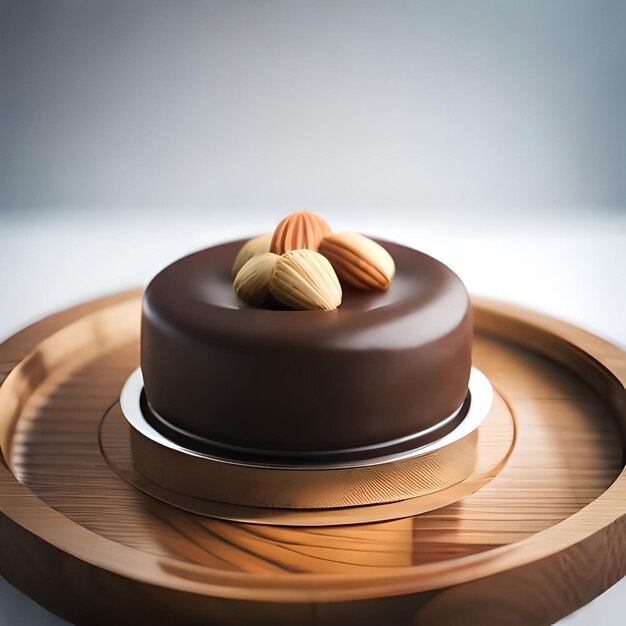 Foto pezzi di torta con cioccolato liquido e arachidi