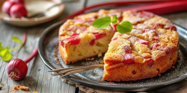 Cake on Plate With Slice Taken Out