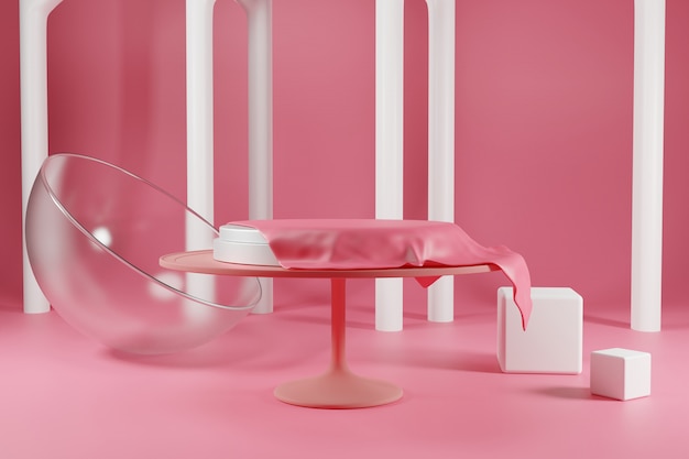 Cake stand with glass cover