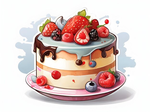 cake sticker cute illustration