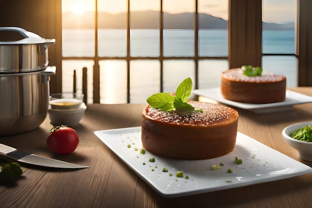 a cake on a table with a glass of wine and a cherry on the table.