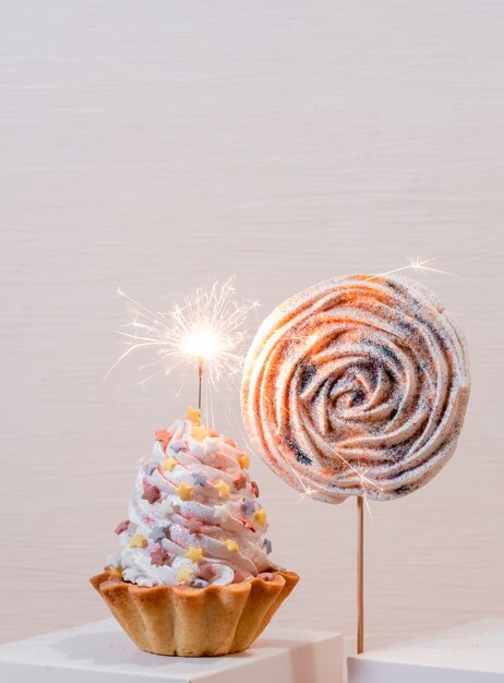 Cake tart white set sail champagne delivery sparkler firecracker