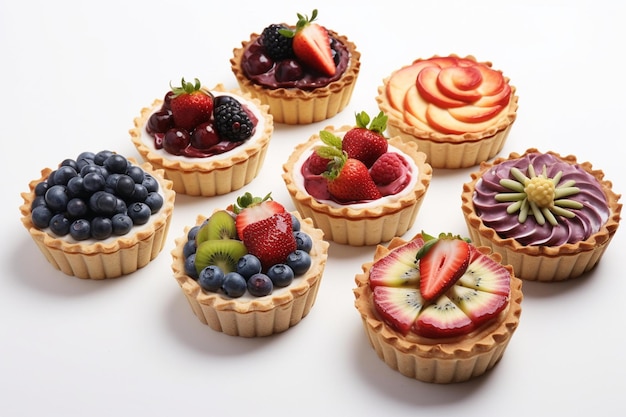 cake tarts with different flavour