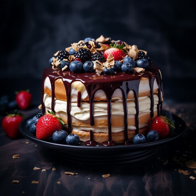 케이크 맛있는 사탕 현대 음식 사탕 쿠키 과일 딸기 크랜베리 블랙베리 조각