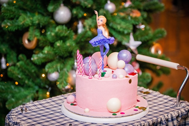 Photo cake with ballerina doll