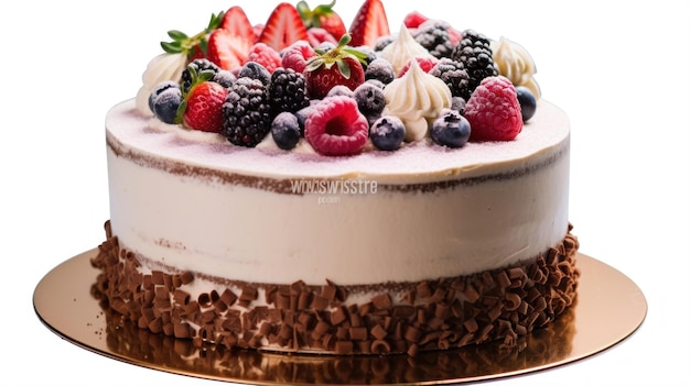 a cake with berries and cream cheese frosting