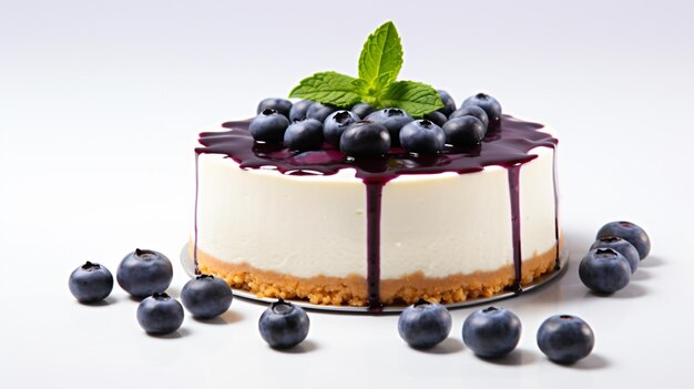 a cake with blueberries on top of it