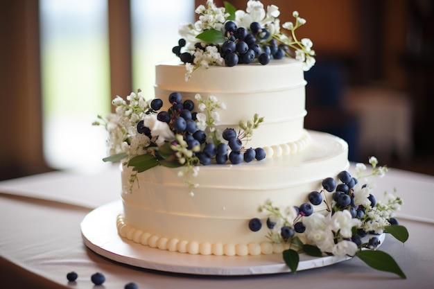 cake with blueberries