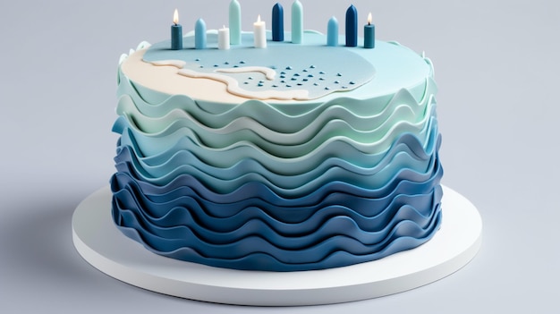 Photo a cake with a city on the top