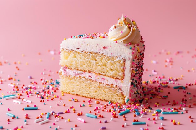 Photo a cake with a crown on it and a pink background with sprinkles on it