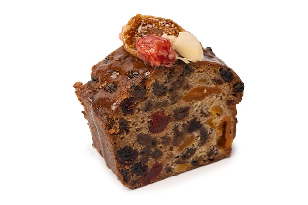 A cake with dried fruits raisins almonds dried strawberry