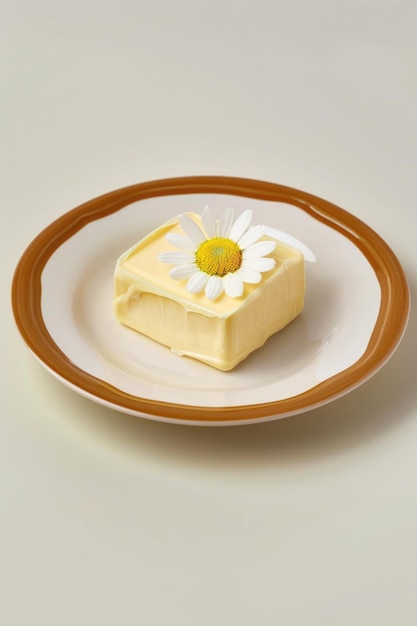 사진 접시 에 꽃 이 있는 케이크