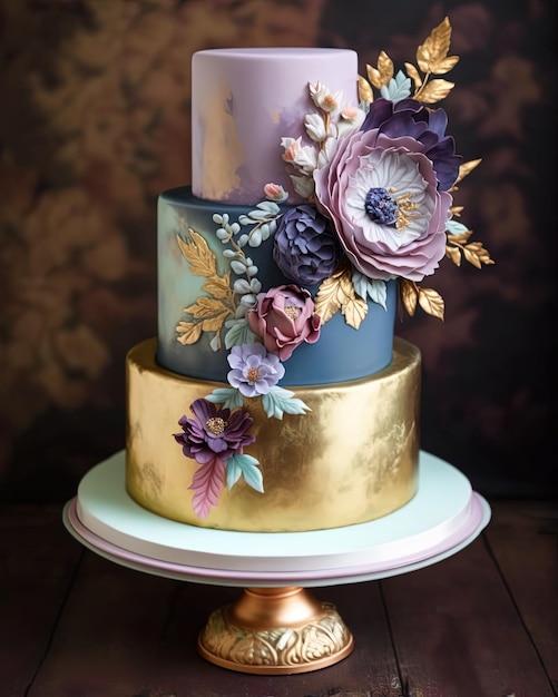 A cake with flowers on it