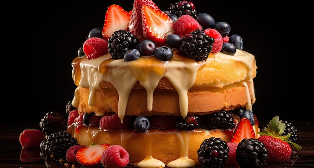 a cake with fruit on top