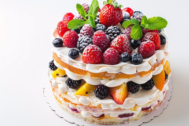 a cake with fruit on top