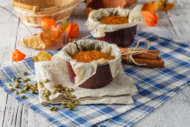 Cake with nuts and pumpkin