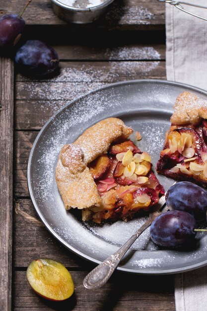 Cake with plums