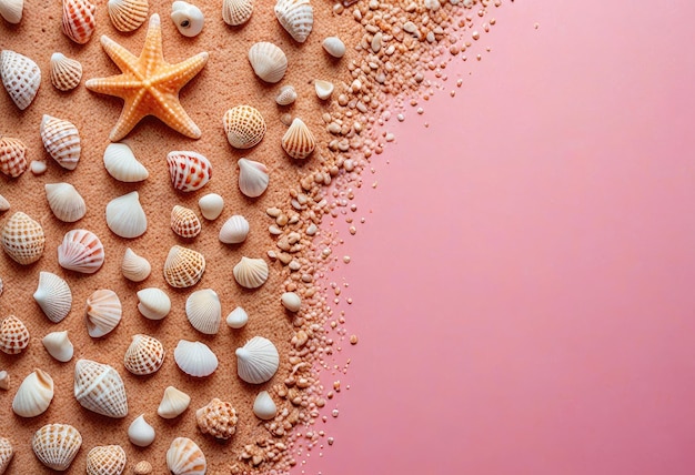 Photo a cake with sea shells and starfish on it
