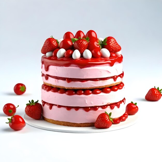 Photo a cake with strawberries on top of it