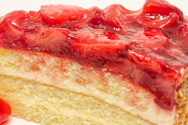 Cake with strawberry topping