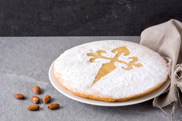 Cake on wooden table 