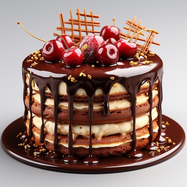 cakes with chocolate HD 8K wallpaper Stock Photographic Image